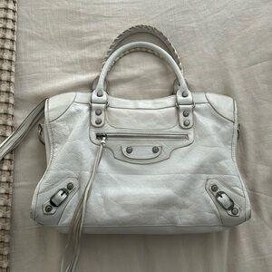 Balenciaga White Shoulder Bag